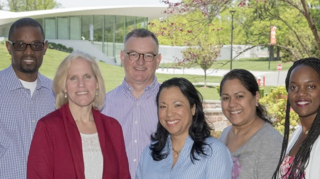 Peter Canavan with his colleagues in East Hanover, New Jersey, in the US