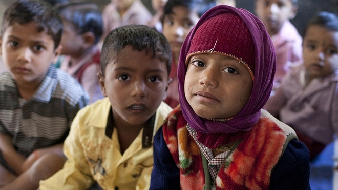 Group of children in the developing world