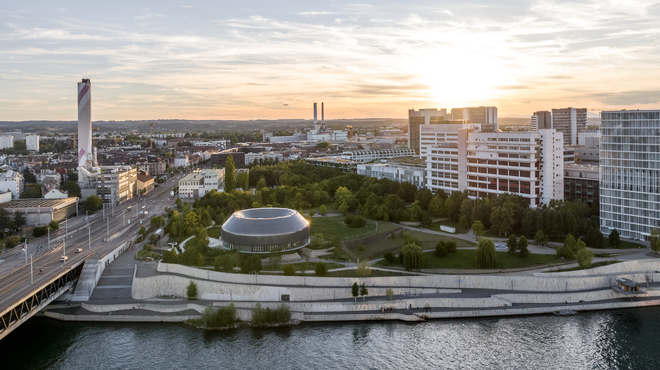 View from Kleinbasel towards Novartis Campus Basel