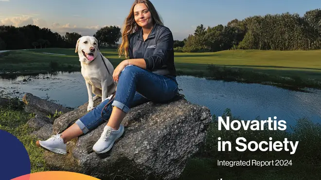 Cover of the NiS report 2024 with Kate Kostelyk, IgA nephropathy (IgAN) patient, and her labrador Dakoda in Mims, Florida