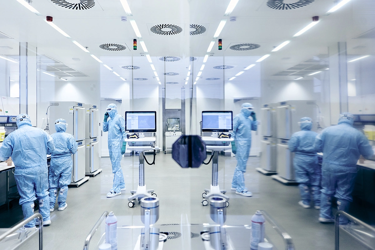 Process operators in a clean room