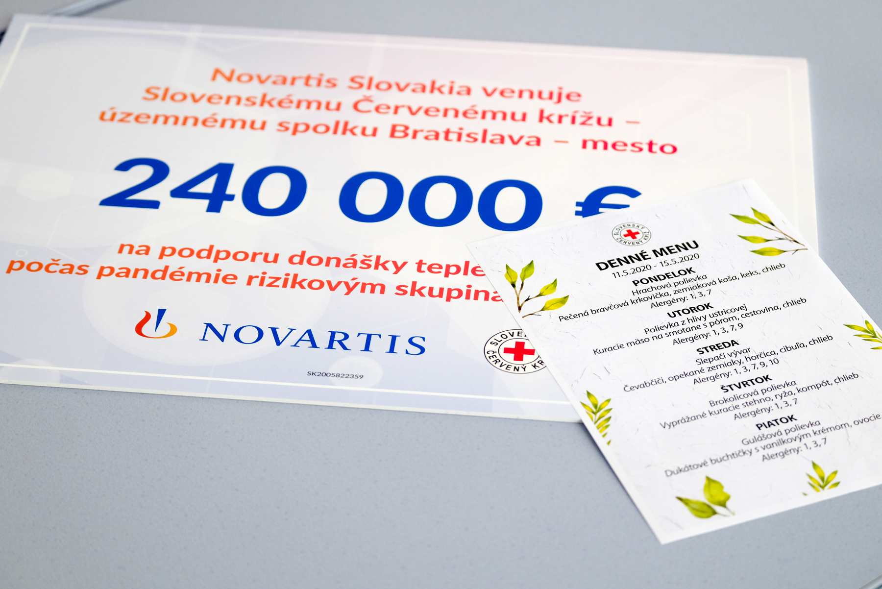 Novartis Slovakia poskytol grant Slovenskému červenému krížu 