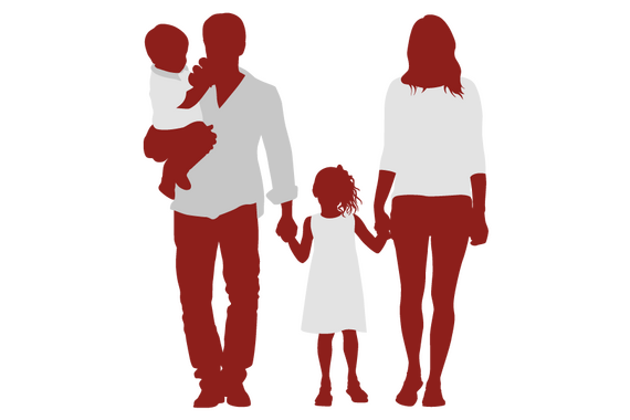 Family holding hand icon