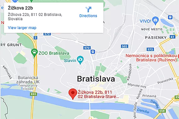 Mapa Bratislavy