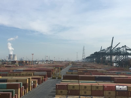 An industrial harbour
