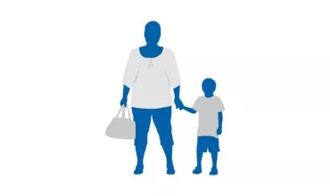 Woman Holding Child Hand Silhouette