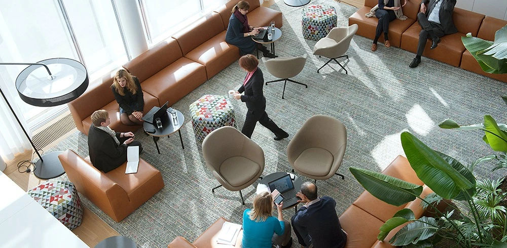 flexible working in open plan office