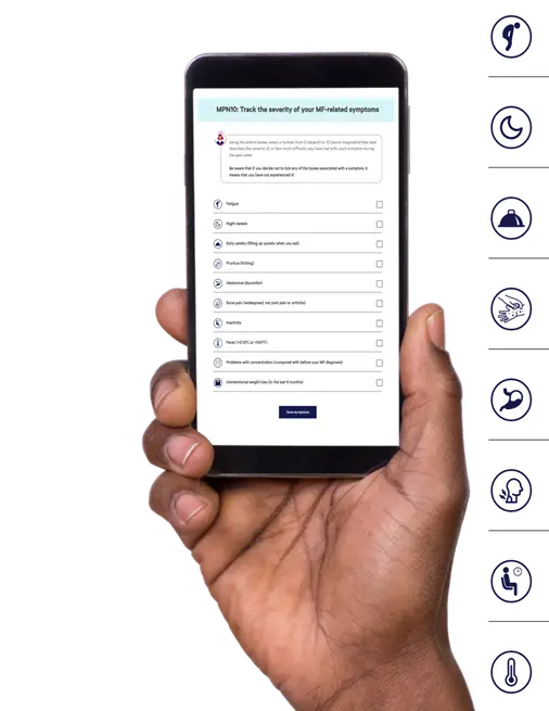 symptom tracker on mobile phone