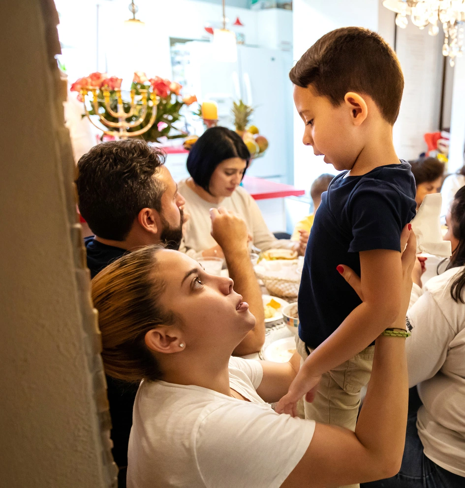 Family and friends party at home