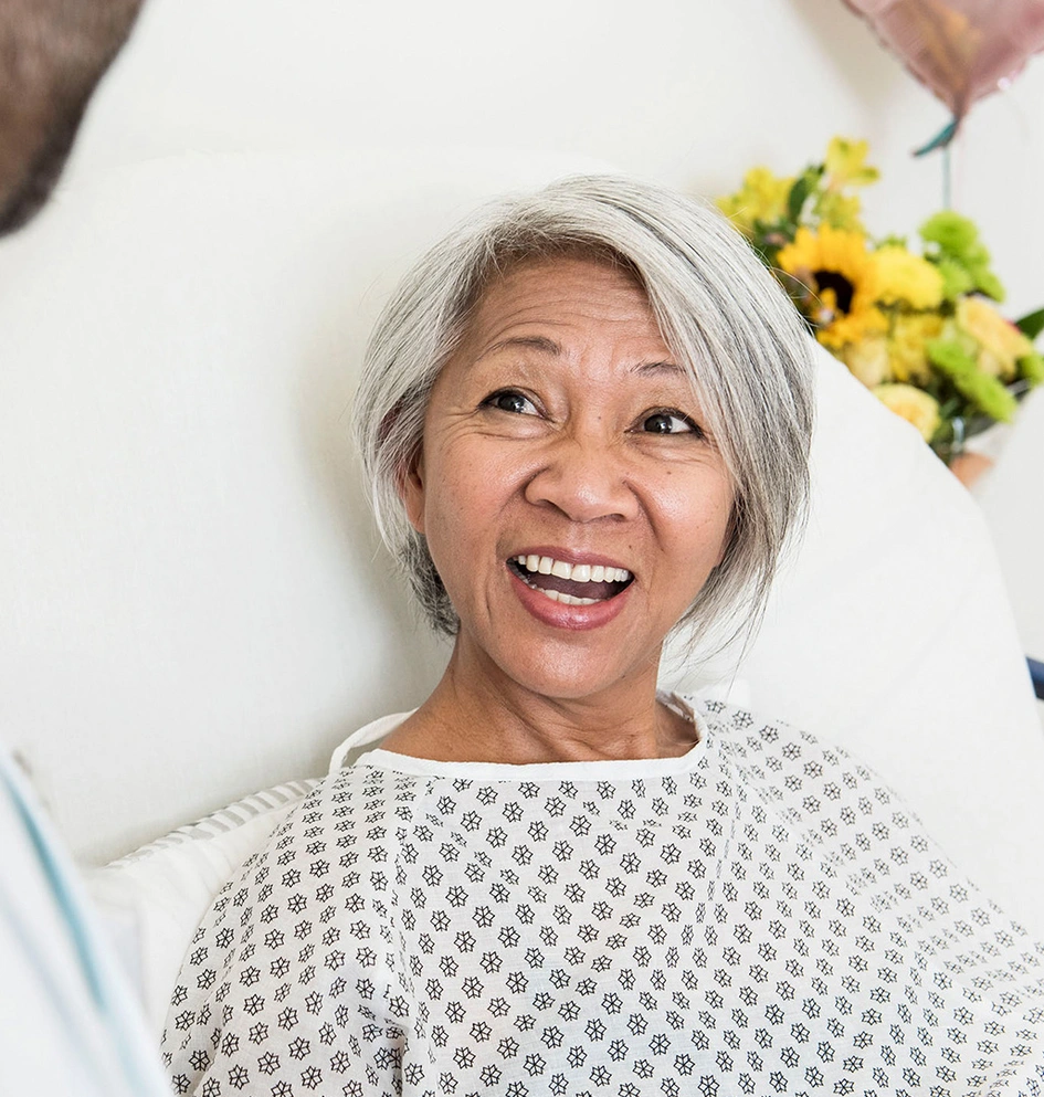 patient smiling with doctor