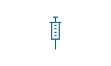 Blood tests, blue syringe icon