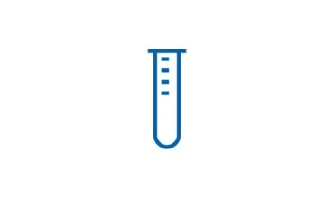 Urine tests, blue test tube icon