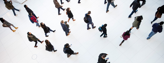 Bird's Eye View of People Walking