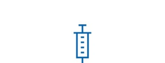 Blood tests, blue syringe icon