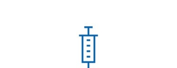 Blood tests, blue syringe icon