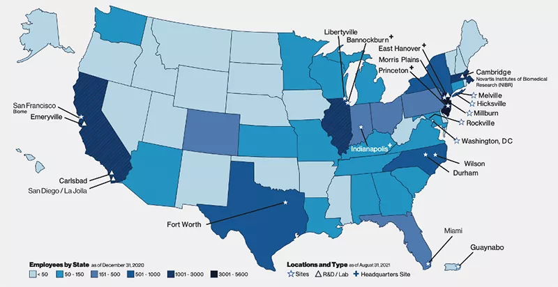 Employment by State map