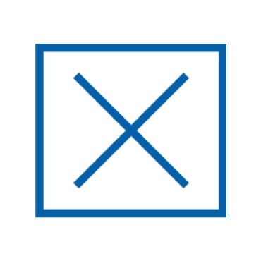 Trial Eligibility No cross mark in blue square icon