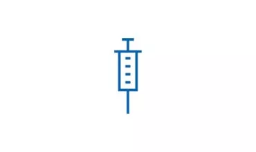 Blood tests, blue syringe icon