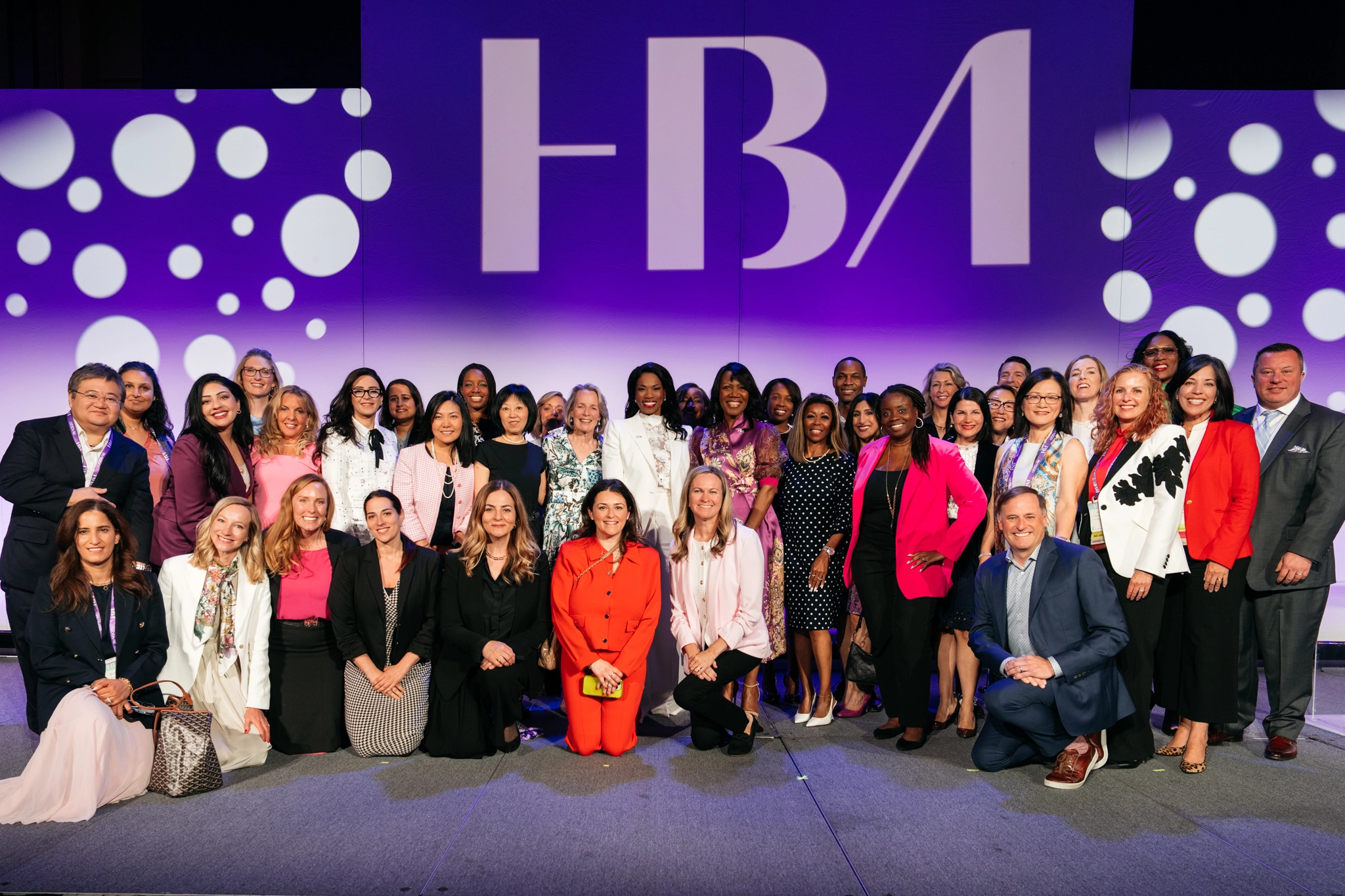 Reshema is joined by Novartis colleagues after delivering her Healthcare Businesswomen’s Association “Women of the Year” speech in May 2025.
