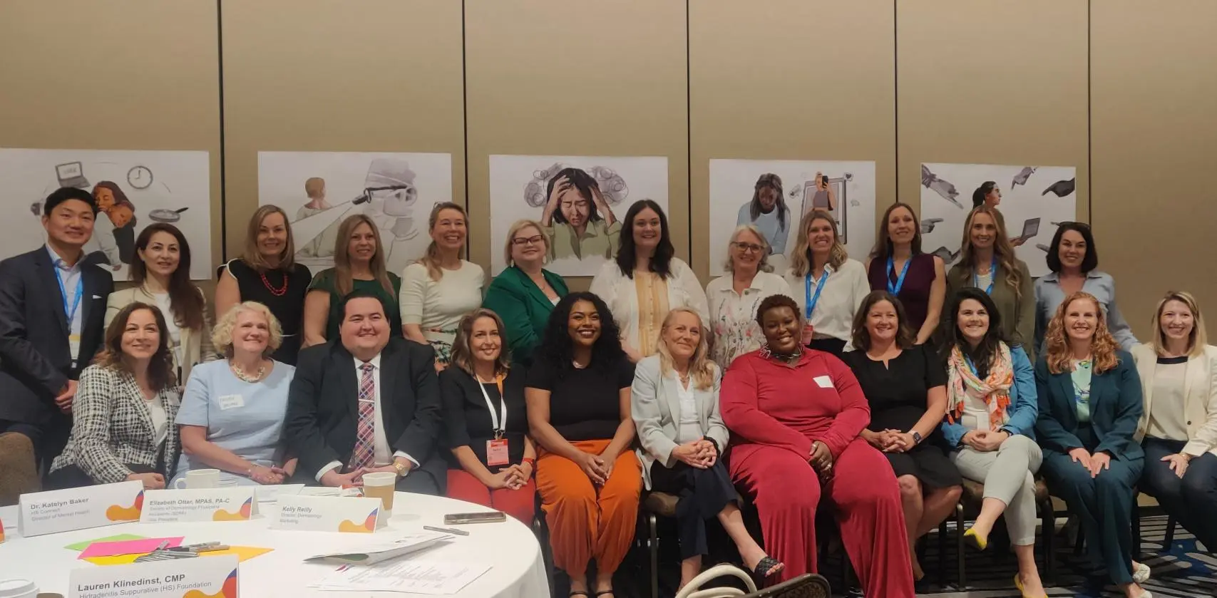 Novartis Immunology team with patient advocates during the 2025 AAD Annual Meeting. 