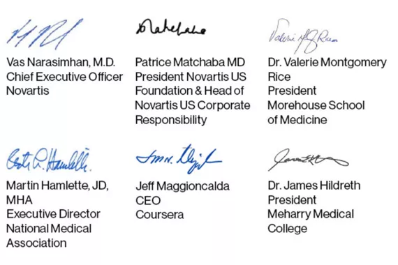 Clinical trials pledge signatures