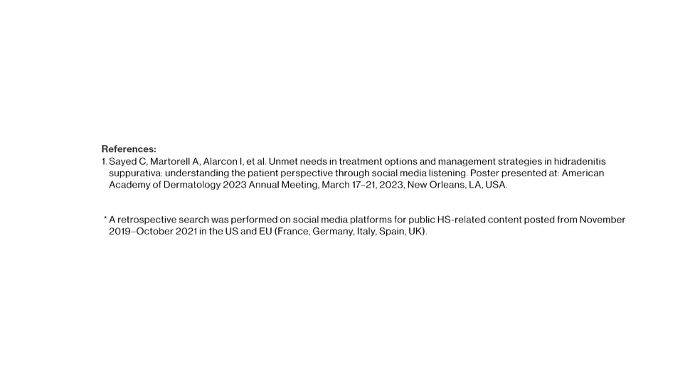 Summary of references used in the preceding slides on HS