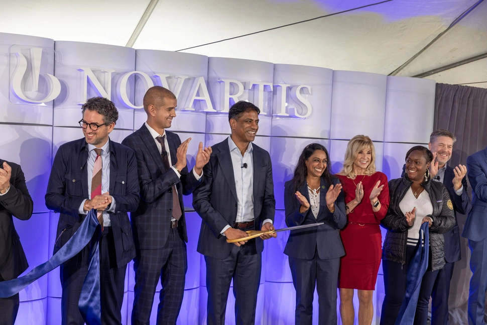 Novartis executives and dignitaries cut ribbon on Novartis RLT manufacturing facility in Carlsbad, California.